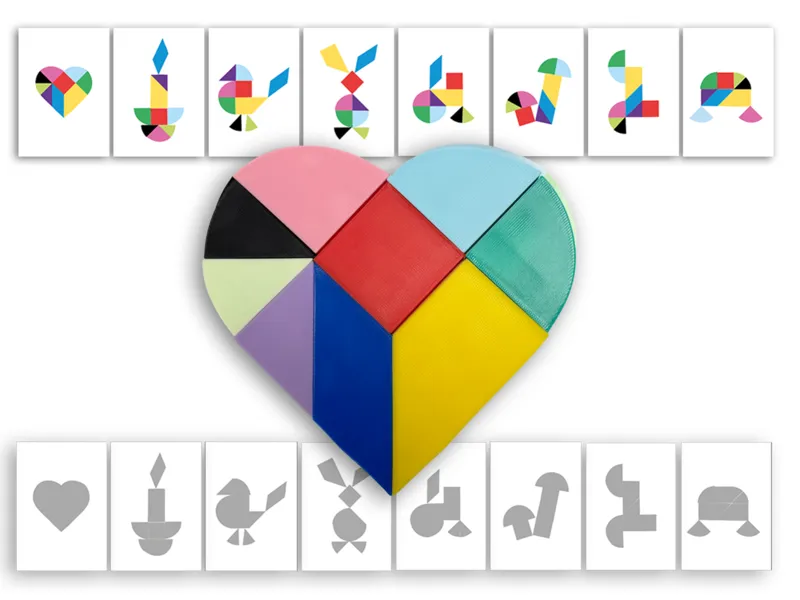Heart Tangram – Geometric Puzzle