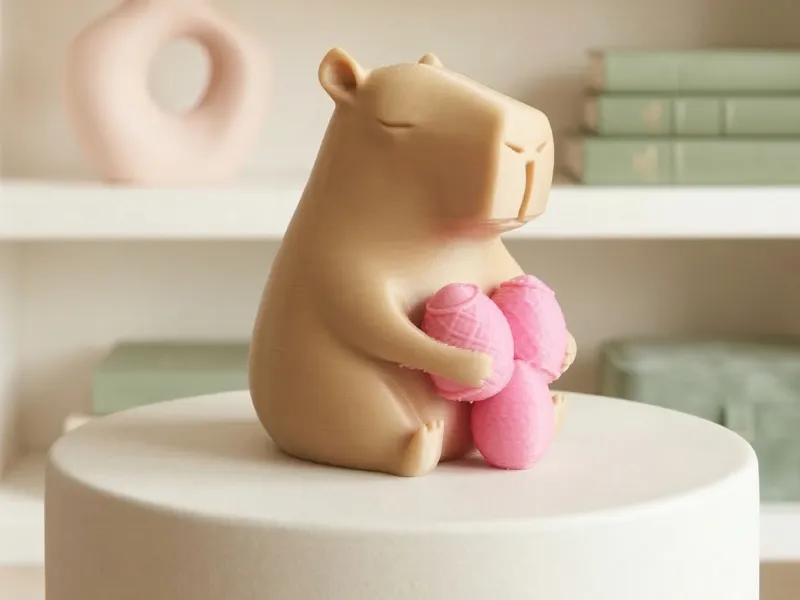 Easter Decoration Capybara with Eggs 