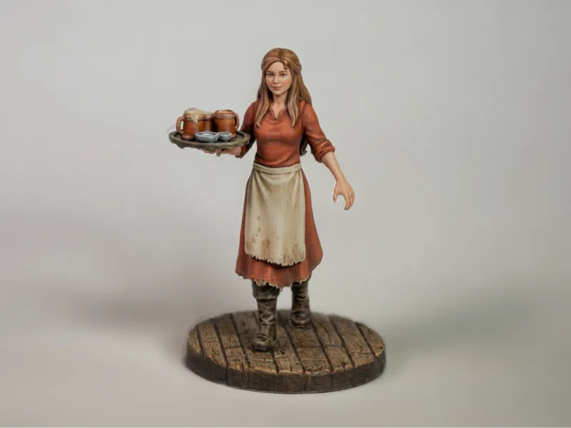Tavern Waitress - D&D Mini [34mm] [No Base]