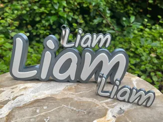 3D Printed Name Set – Board/Key Chain Liam Edition