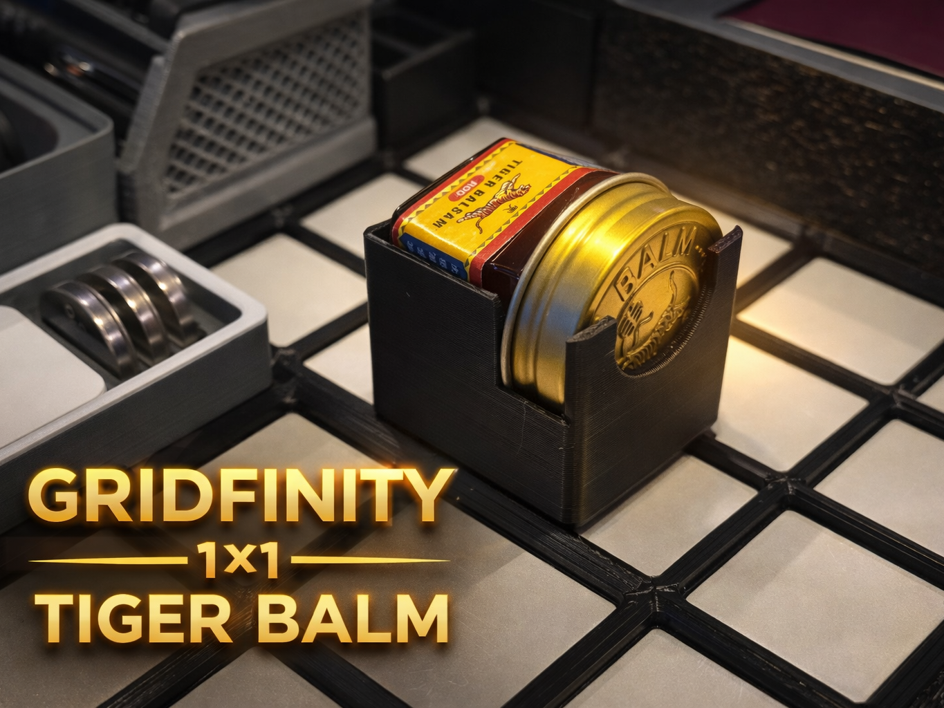 Tiger Balm Holder for Gridfinity (1x1)