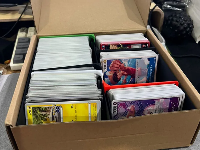 Filament spool box upcycle to TCG organizer
