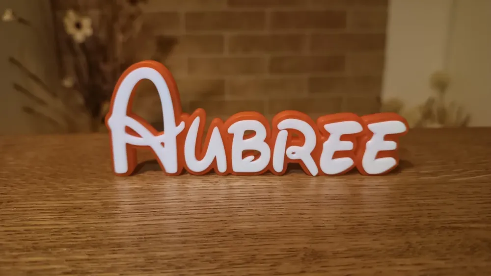 Disney Name Sign Aubree Kid Room Wall Decor Tag by Fabbiotto MakerWorld ...