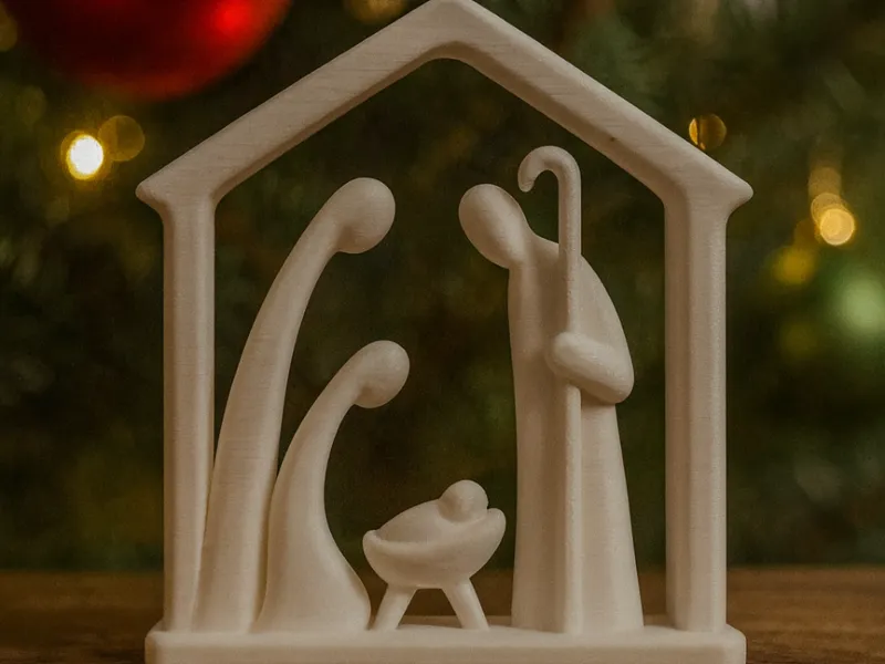 Minimalist Nativity Scene – Tall-Line Style