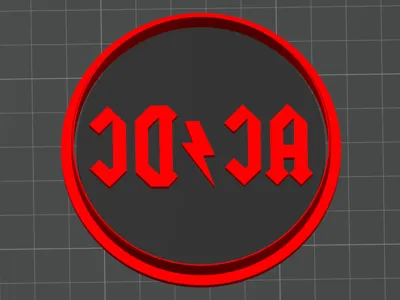 ACDC Logo Round Cookie Cutter & Embosser Stamp
