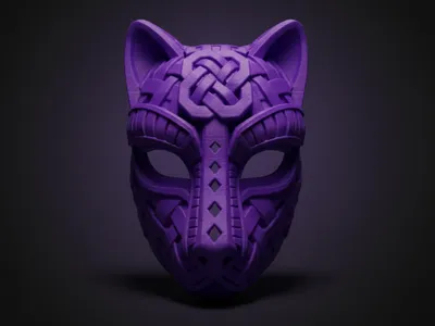 Impossible Celtic Knot Cat Mask / Wall Art