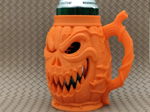 Citrouille maudite - Porte-canette / chope à bière