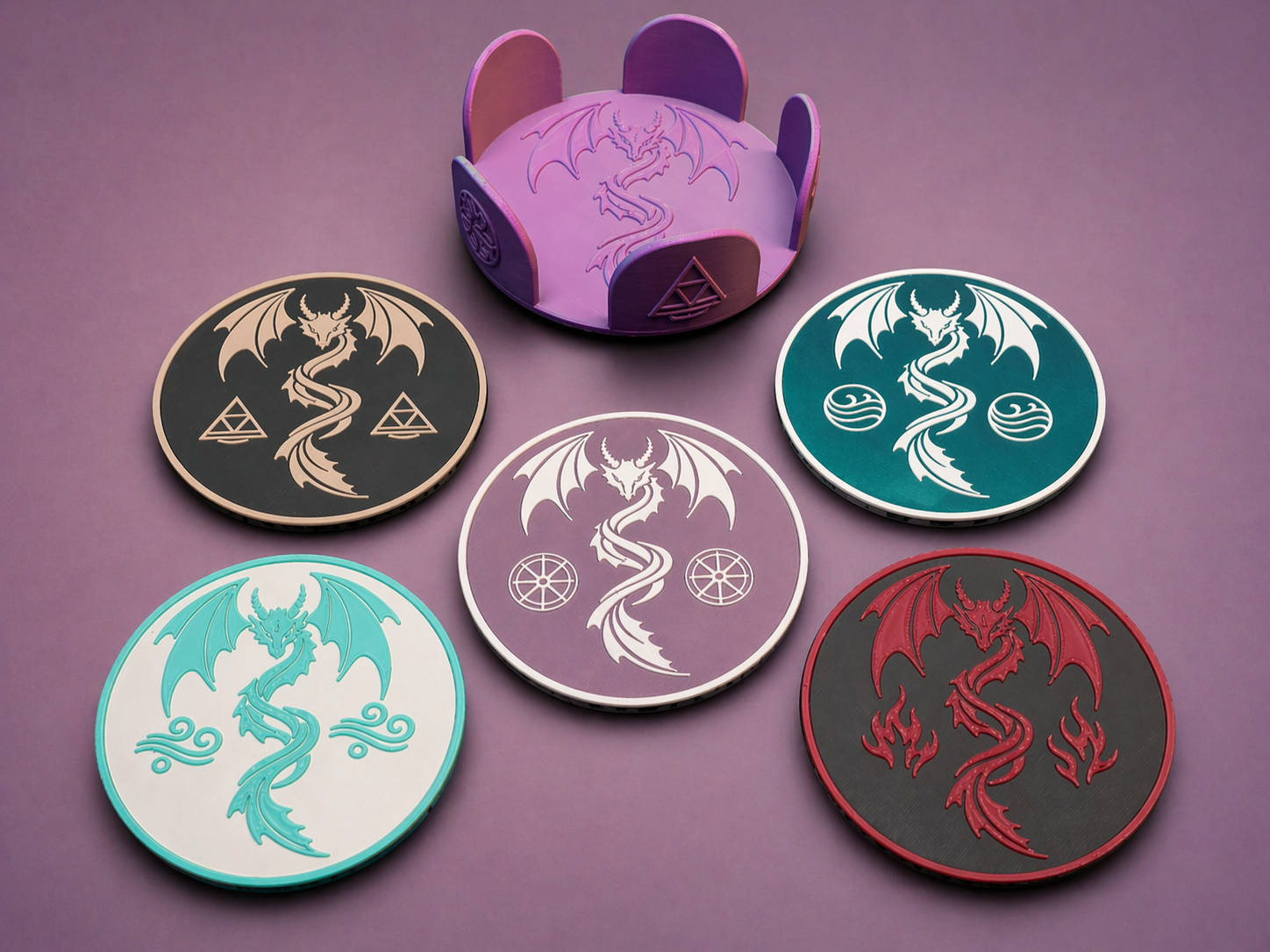 Elemental Dragons – Mythic Coaster Set 