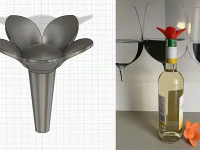 Modular Wine Stopper – Flower Design V1