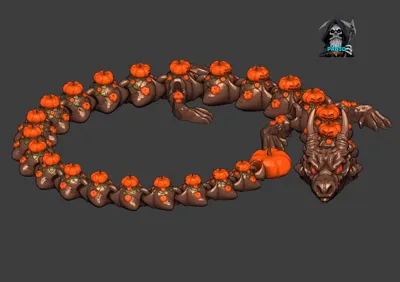 Articulated Flexi Dragon Pumpkin by PAB3D MakerWorld: Download Free 3D ...