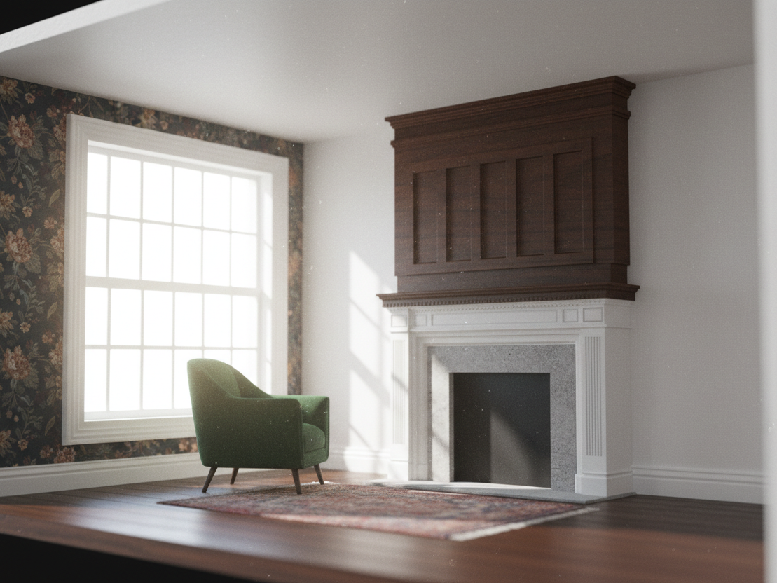 1:24 (Half Scale) Traditional Fireplace