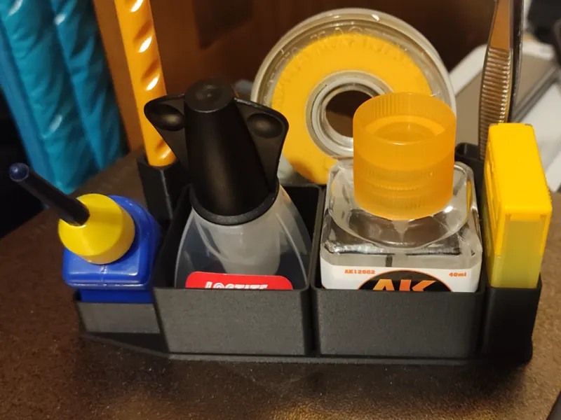 Adhesive and Tool Organizer for Modelers 