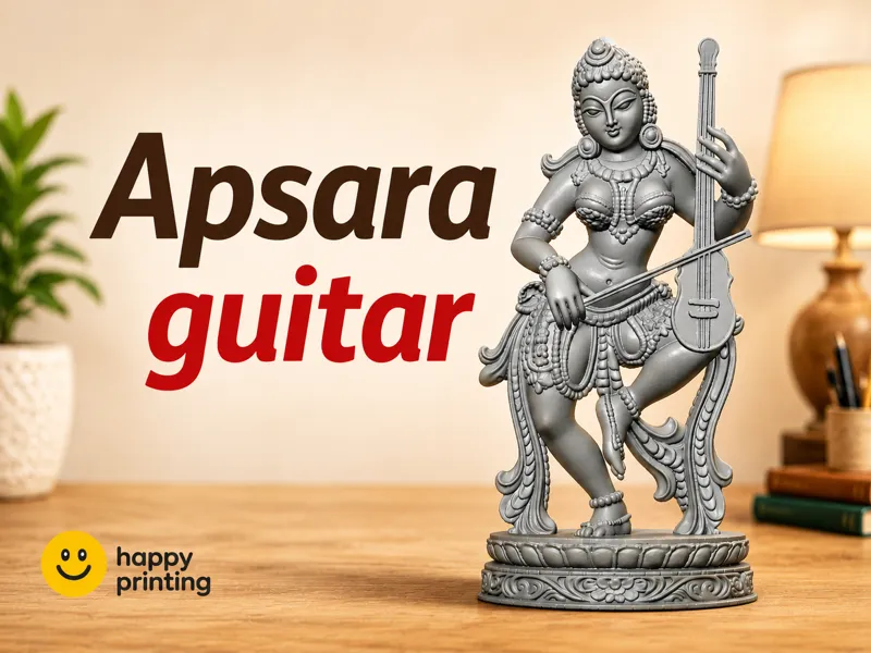 Apsara Guitar – Elegant Decorative Sculpture