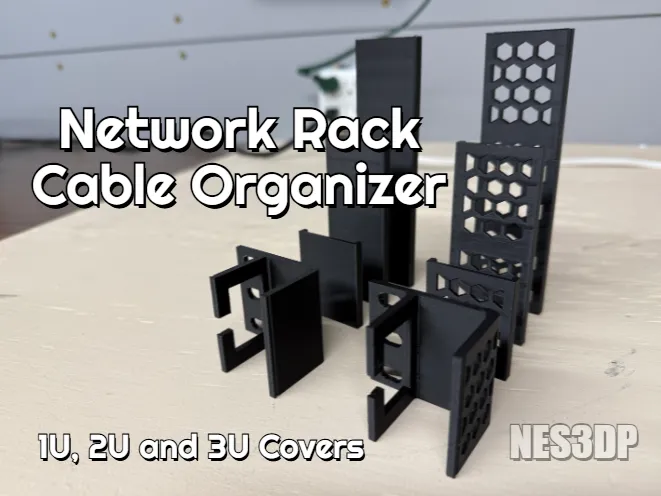 Network Rack Cable Organizer (1U/2U/3U) - Free 3D Print Model - MakerWorld