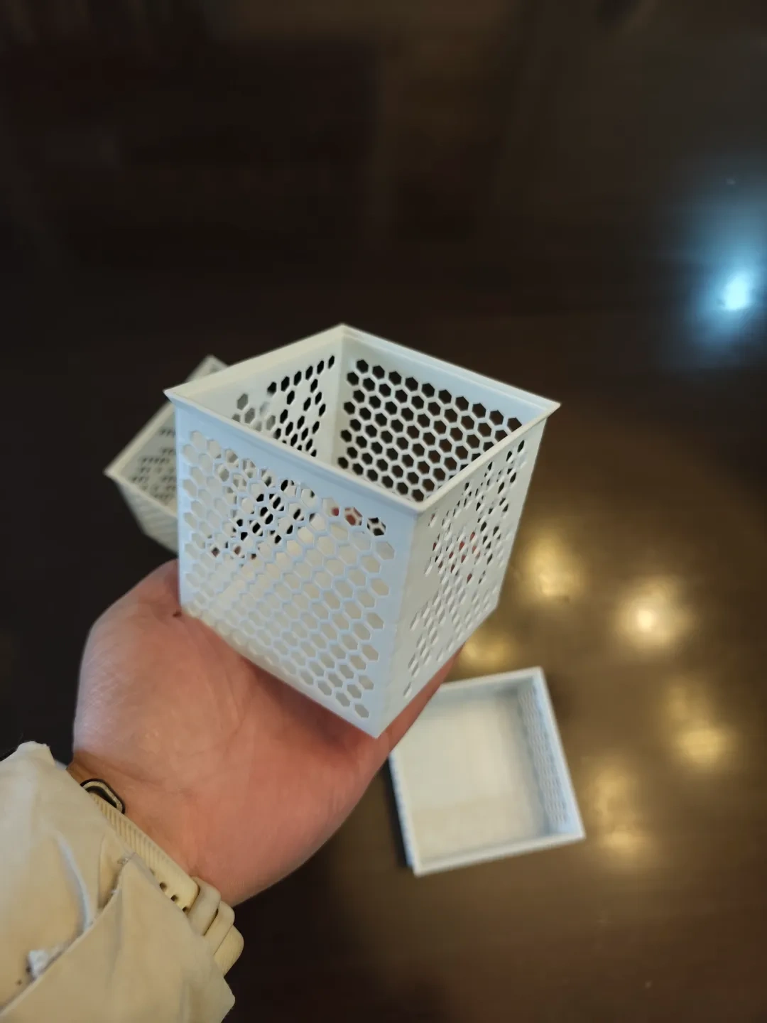 Miniatura 7 do modelo 3D 6款不同尺寸 镂空 叠加 堆叠 收纳盒 省料