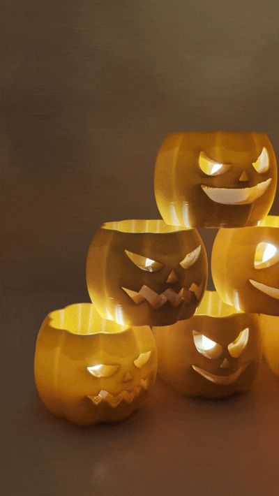 Pumpkin LED Tealight Holder, very spooky Edition
