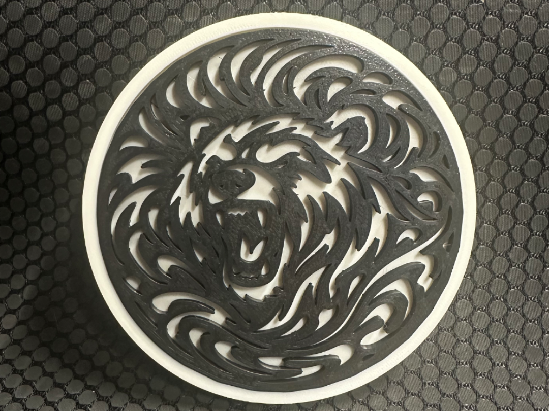 Miniatura 1 do modelo 3D Bear Coaster (108mm) with Removable Insert