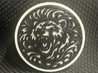 Bear Coaster (108mm) with Removable Insert
