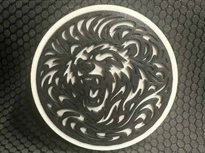 Bear Coaster (108mm) with Removable Insert