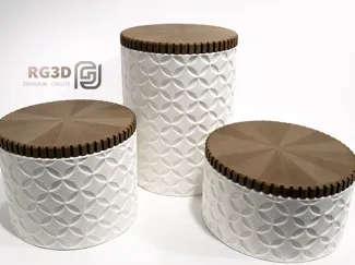 Patterned jar set with lid