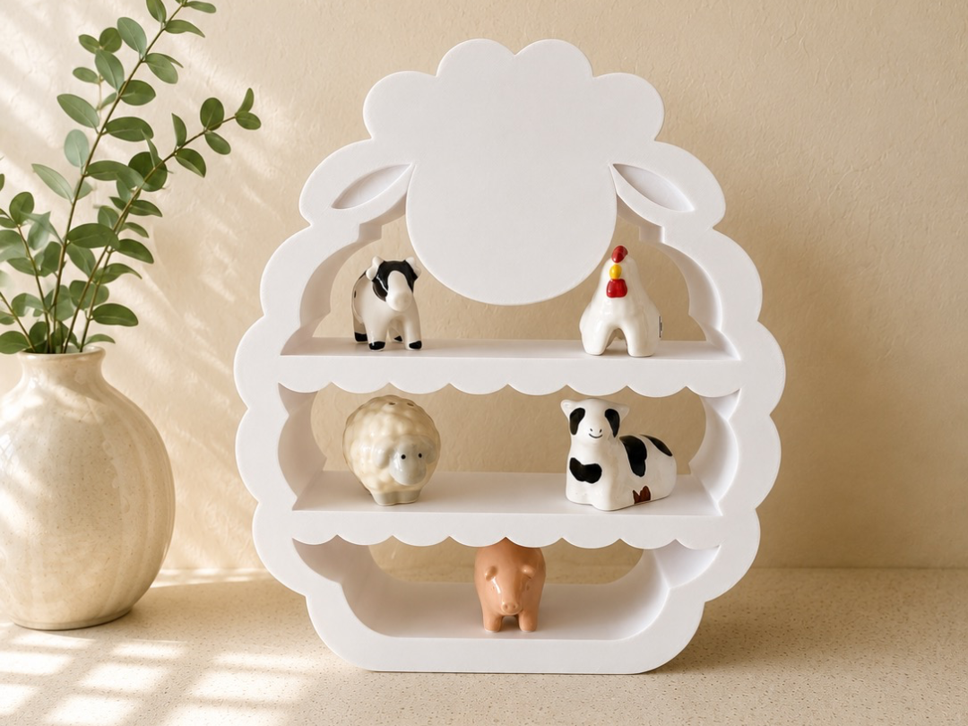 Cute Sheep Shelf | Nursery & Trinket Display
