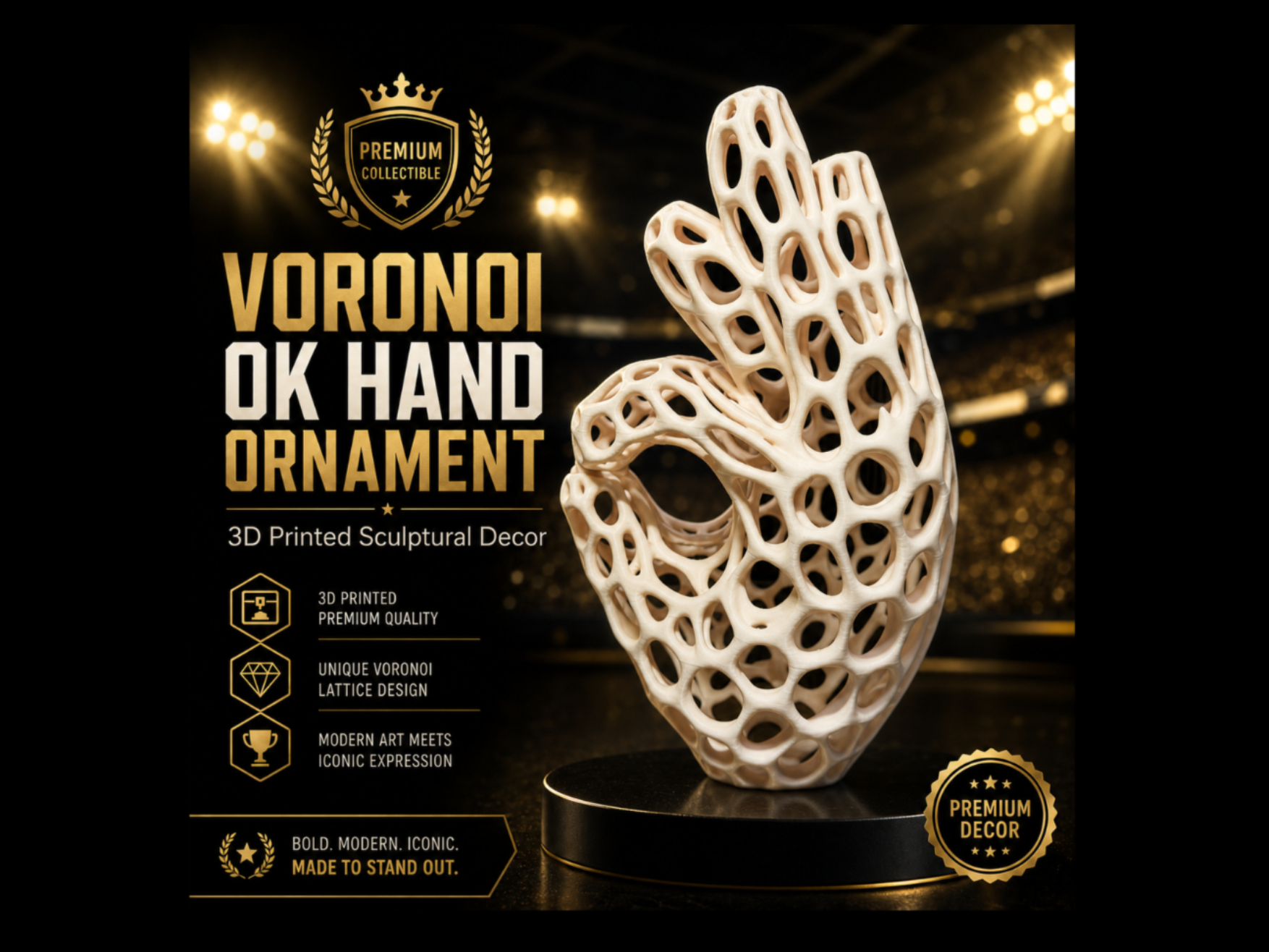 Voronoi Hand "Okay" Emoji 