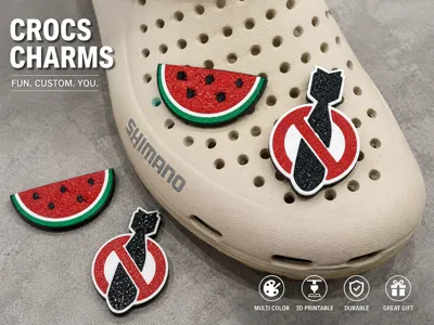 Watermelon + No War - Croc Charms AMS - Jibbitz