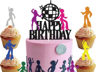 Disco Tanz Cake Topper Set 70er 80er 70s 80s Party
