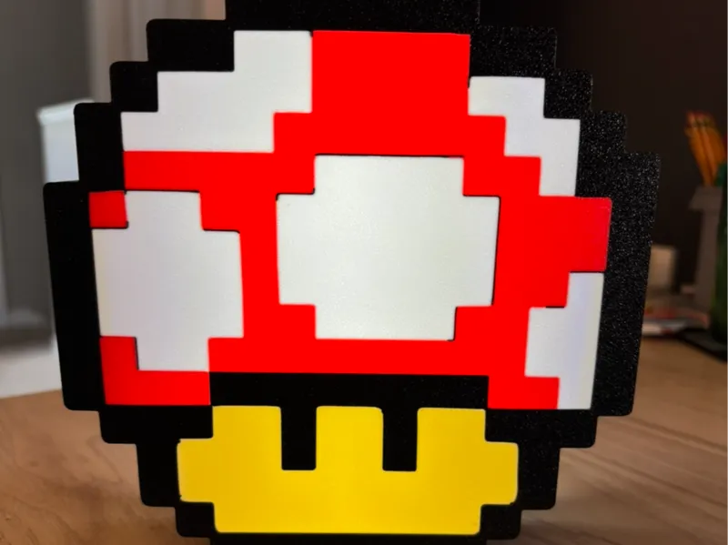 8bit Mario Mushroom Light Box