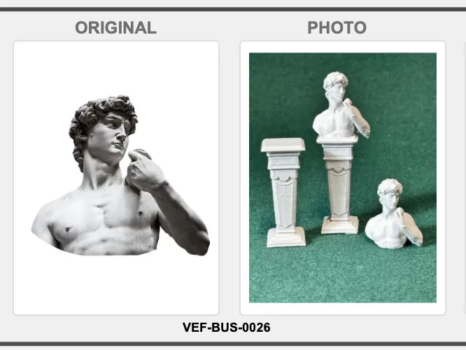 Bust & Ped: 'David' VEF-BUS-0026 1:12 Dollhouse