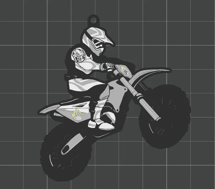 Red Paw's Motocross Key Chain