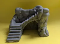 Escalier en bois dans la roche miniature — photo 3