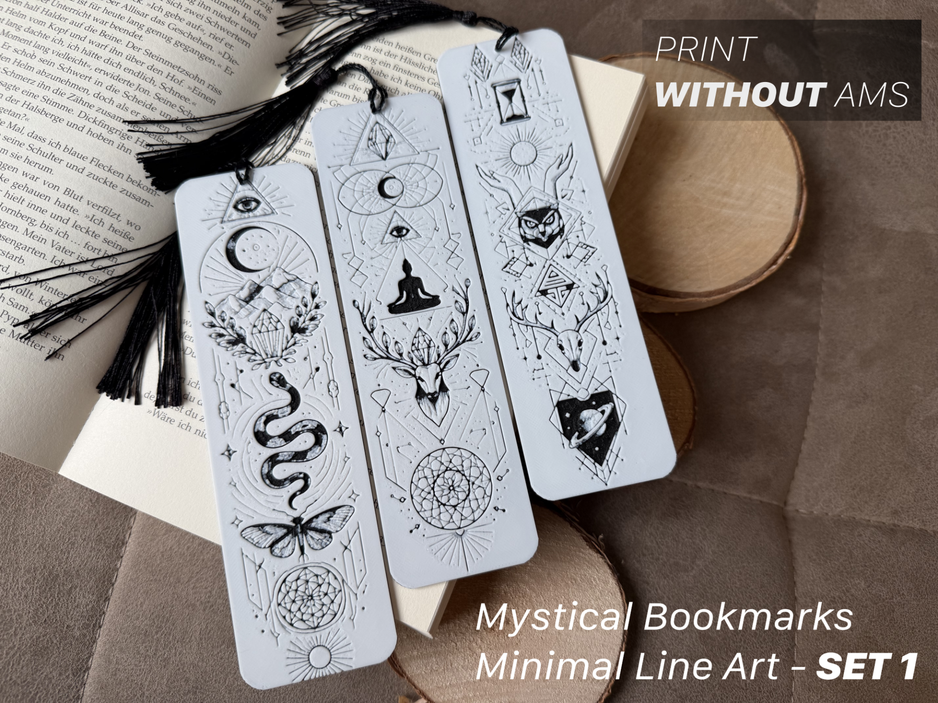 Mystical Bookmarks – Set 1| Minimal Line Art