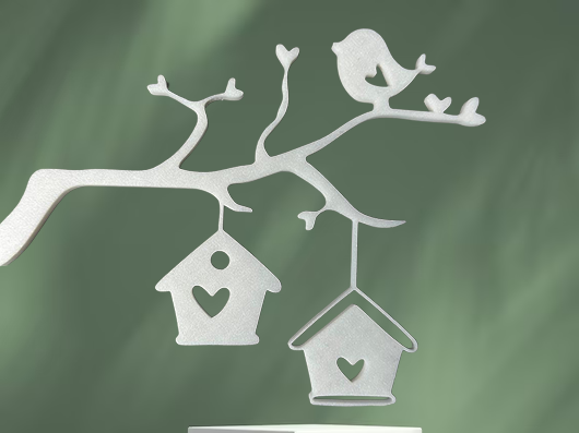 Hanging Branch Decor – Vogel & Häuschen