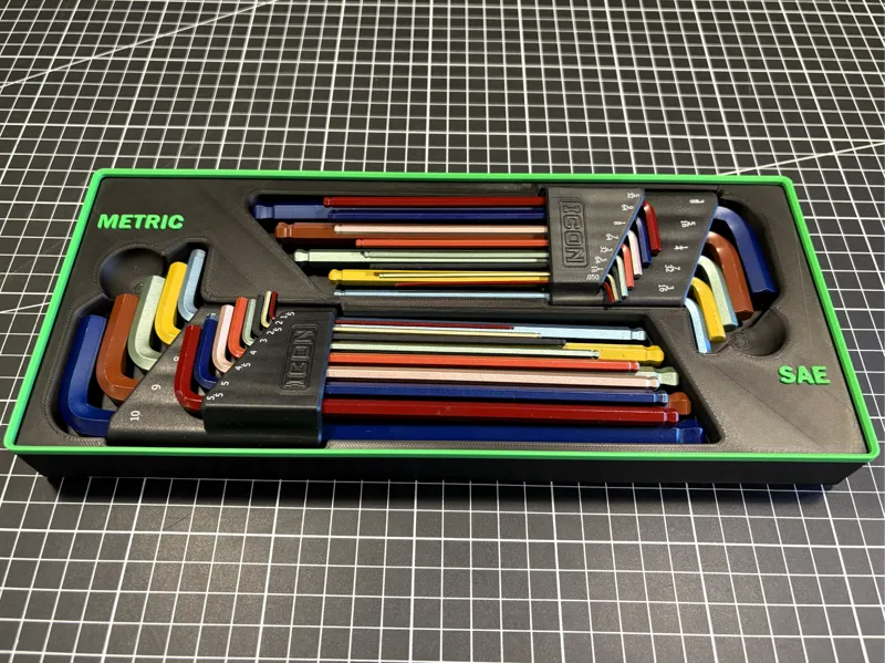 ICON Hex Key Gridfinity Holder with Half-Grid Base
