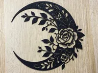 Lune florale — décoration murale ajourée — photo 2