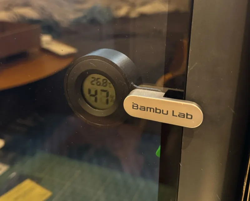 Hygrometer door mount for P1S/X1C