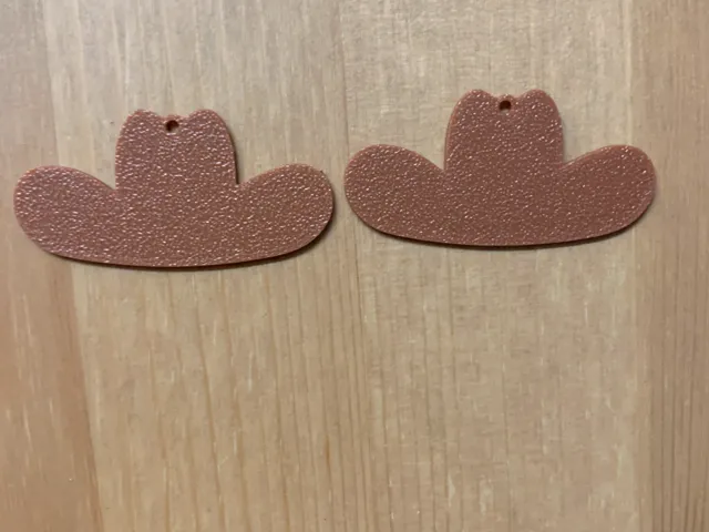 cow boy hat earrings