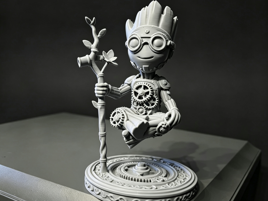 Steampunk Baby Groot - The Levitating Guardian