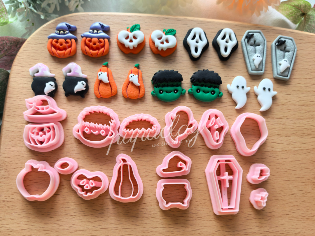 16pcs Halloween Mini Polymer Clay Cutter - 1