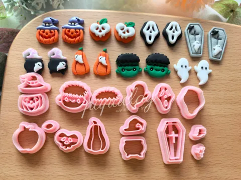 Cortador para modelado: 16pcs Halloween Mini Polymer Clay Cutter — referencia de MakerWorld