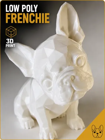 Figura decorativa: Low Poly French Bulldog – Sitting Statue — vista de referencia 2