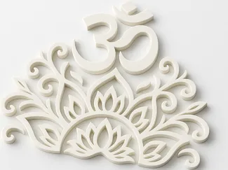 Om Lotus Mandala Backdrop – Pooja Shelf Decor