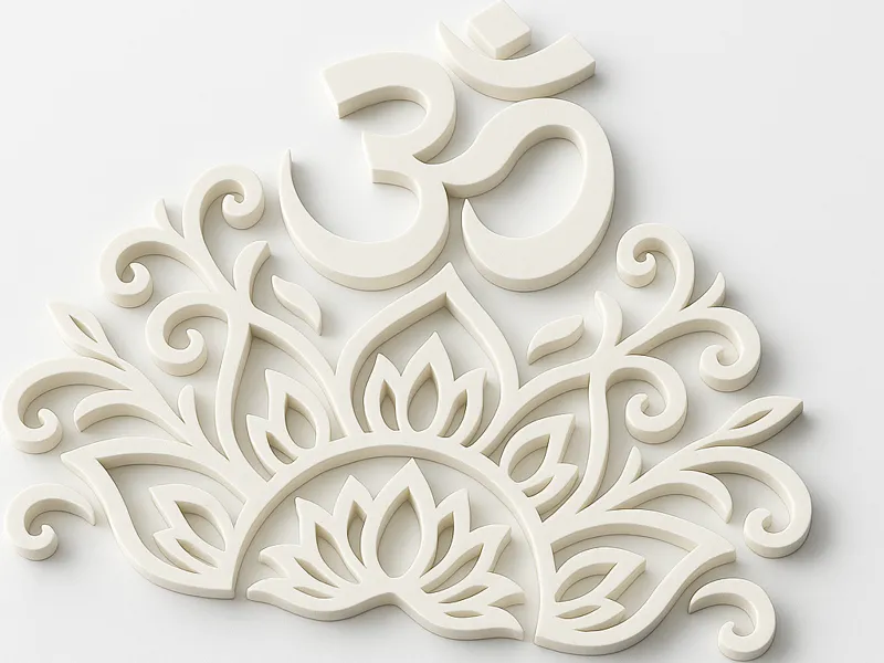 Om Lotus Mandala Backdrop – Pooja Shelf Decor