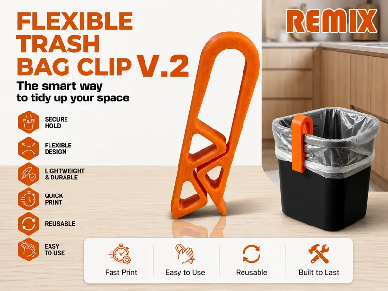 Flexible Trash Bag Clip V.2 – Reinforced Edition