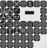 0.2mm layer, 4 walls, Jobs and Another icons