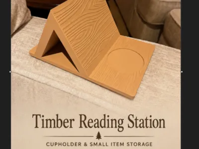 Timber Reading Station - Cupholder and Storage