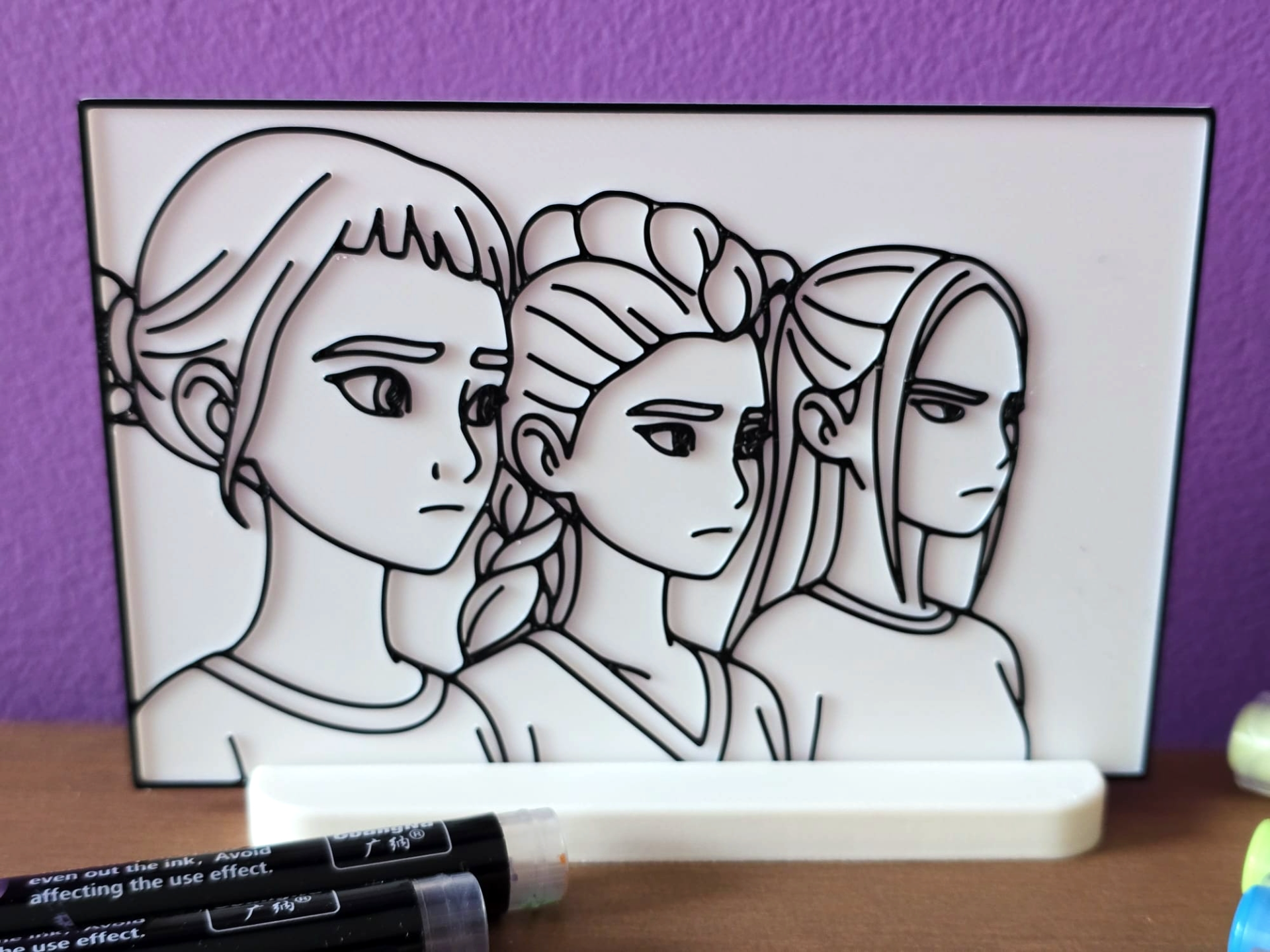 Kpop Demon Hunters Friends Sad Coloring Craft