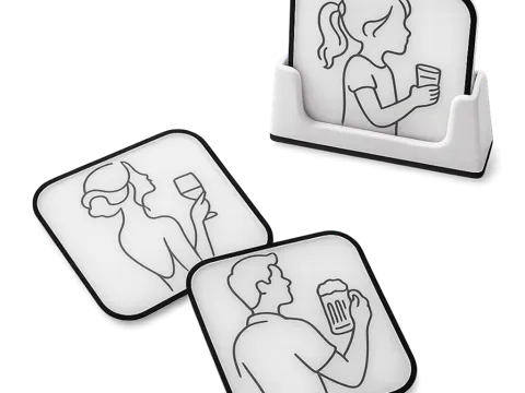 3D Printed Coaster Set with UV Resin Finish