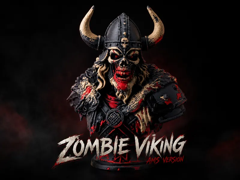 Zombie Viking Bust - Horror Norse Warrior